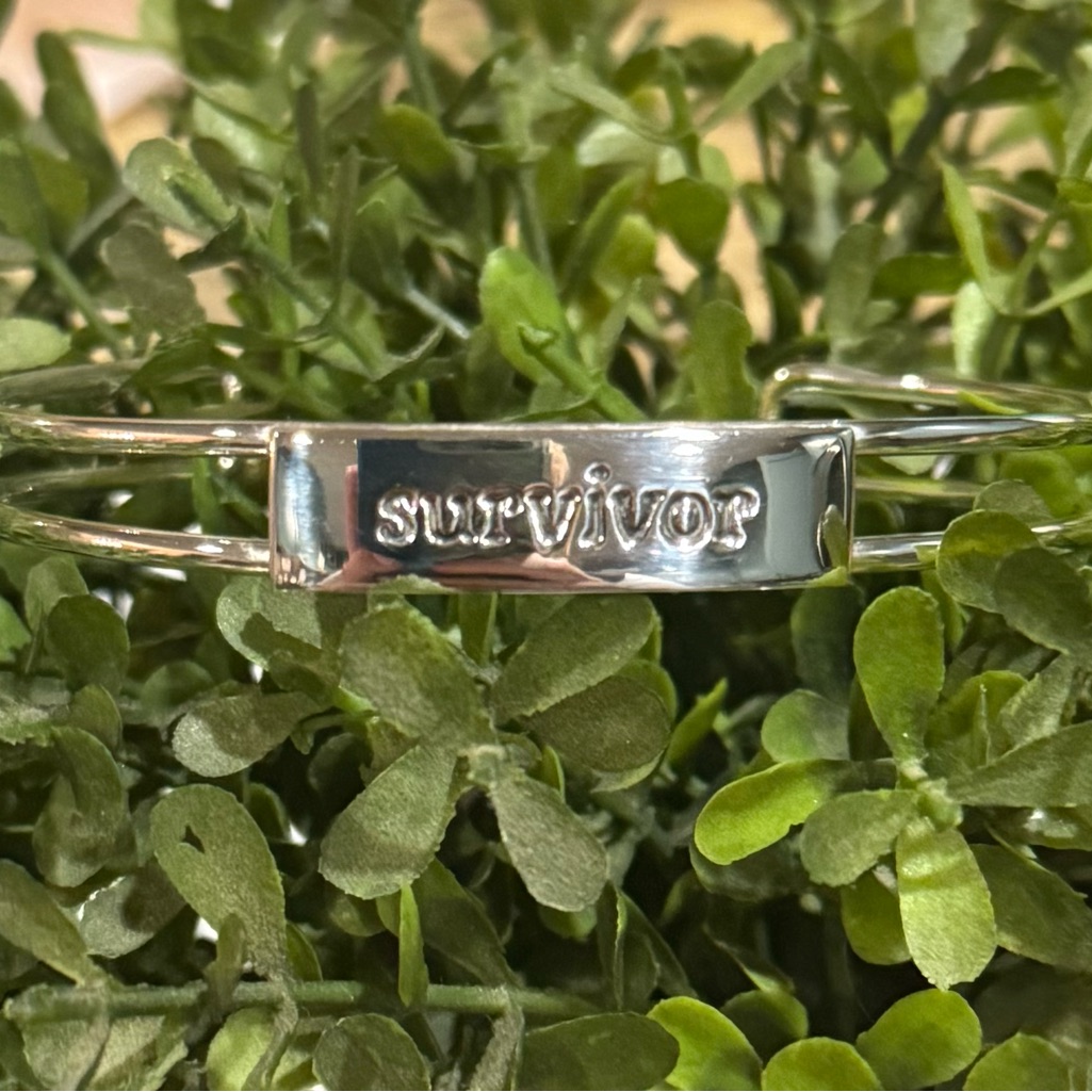 Modern Silver Engraved Bracelet “Survivor”